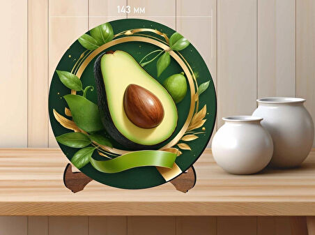  Ahşap Masaüstü UV Baskılı Avokado Tropikal Temalı Dekoratif Tablo V19