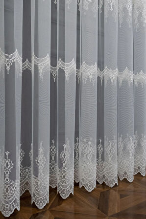 Brillant Bore Salon Tül Perde Model Tasarım Çeşit Renk Tül 3 Katpileli