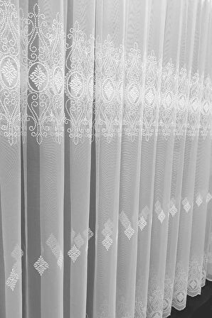 Brillant Damask Mentol Salon Tül Perde Model Tasarım Çeşit Renk Tül 3 Katpileli