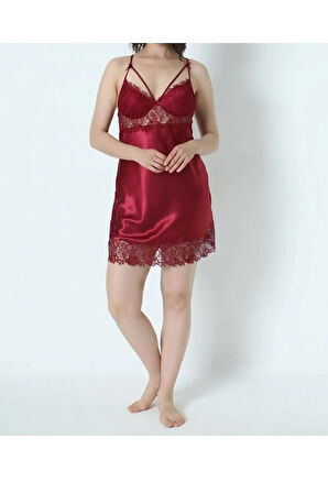 Kadın Bordo Saten Kutulu 6'lı Gelin Çeyiz Seti 8ROZELT670