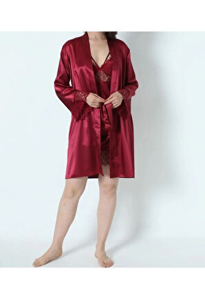 Kadın Bordo Saten Kutulu 6'lı Gelin Çeyiz Seti 8ROZELT670