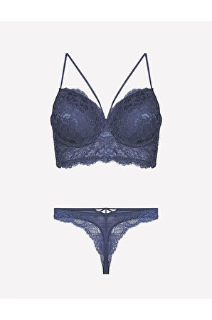 4330 Kadın Lacivert Desteksiz Sütyen Takım