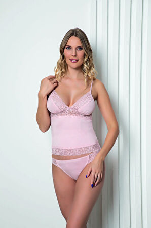 Kadın Dantelli Penye Atlet Külot Set