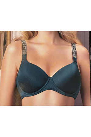 Işıltılı Askılı Bra Foam Cup 8830( Renk Yeşildir)