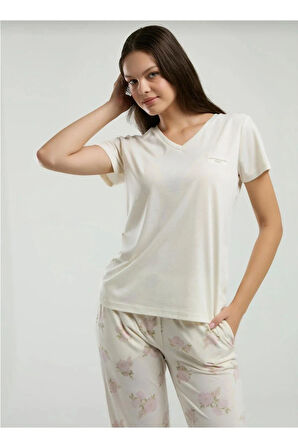 Kadın Kısa Kol Cepli Pijama Takım-9006