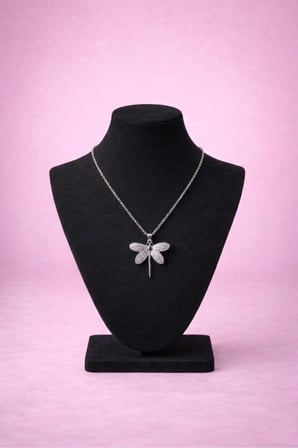 Yusufçuk Figürlü Silver Renk Kadın Kolye Zirkon Taşlı