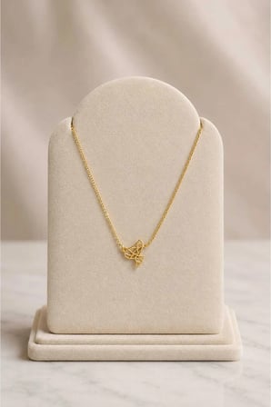 Minimal Origami Kuş Figürlü Gold Kolye