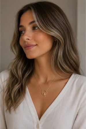 Minimal Halka İçinde Kedi Figürlü Gold Kolye