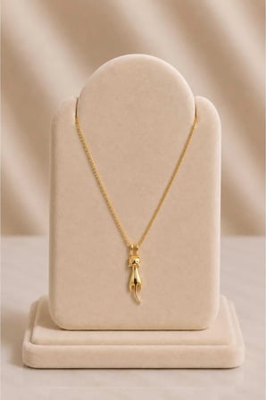 Minimal Kedi Figürlü Gold Kolye