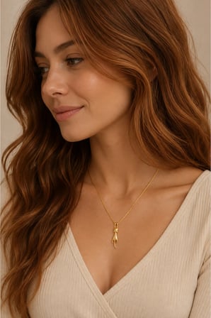 Minimal Kedi Figürlü Gold Kolye