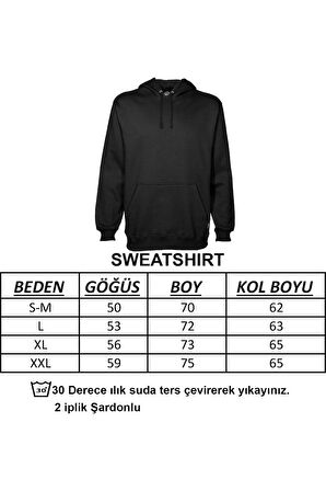 Siyah nyc baskılı kapüşonlu sweatshirt
