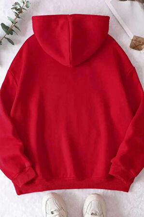 Sevimli Kedi Baskılı Kadın Kapüşonlu Sweatshirt