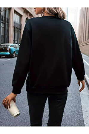 Coffe Desenli 2 İplik Sweatshirt