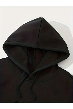 İskambil Kart Desenli Kapüşonlu Sweatshirt