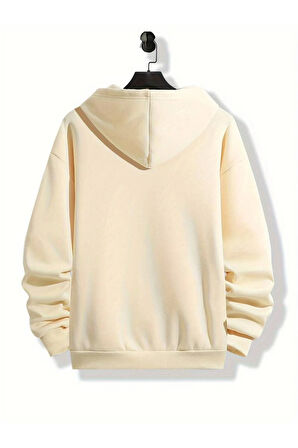 Astronot Arka Baskılı Kapüşonlu Sweatshirt