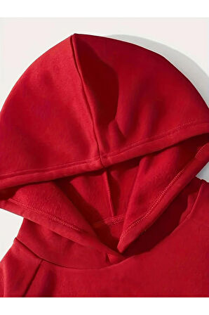 Astronot Arka Baskılı Kapüşonlu Sweatshirt