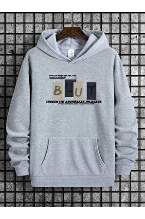 But Baskılı Kapüşonlu Sweatshirt