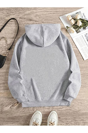 Cherry Baskılı Kapüşonlu Sweatshirt