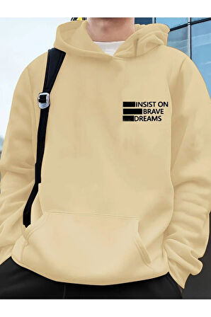 Dreams Yazı Baskılı Kapüşonlu Sweatshirt