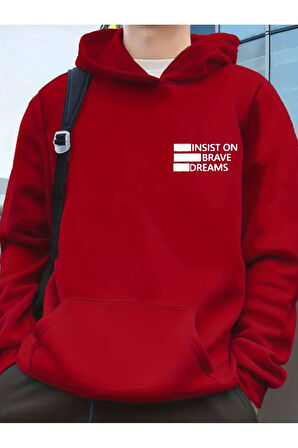 Dreams Yazı Baskılı Kapüşonlu Sweatshirt