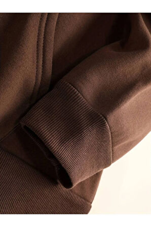 Night Baskılı Kapüşonlu Sweatshirt