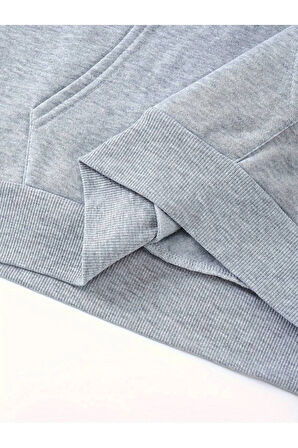 Noel Baskılı Kapüşonlu Sweatshirt