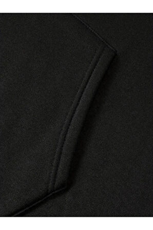 Noel Baskılı Kapüşonlu Sweatshirt