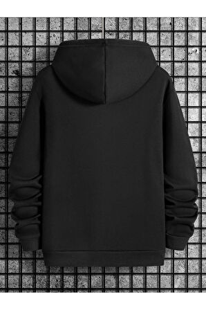 Noel Baskılı Kapüşonlu Sweatshirt