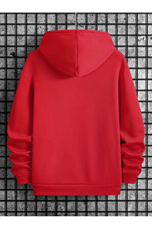 Positive Baskılı Kapüşonlu Sweatshirt