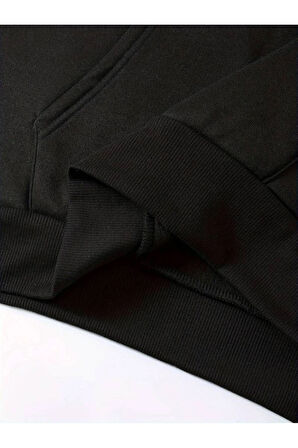 Positive Baskılı Kapüşonlu Sweatshirt