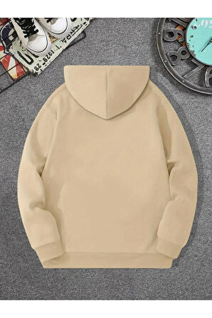 Erkek el yazılı baskılı kapüşonlu sweatshirt