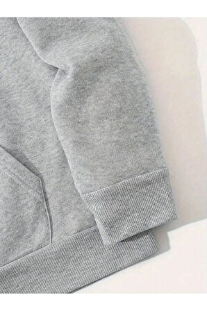 Erkek el yazılı baskılı kapüşonlu sweatshirt