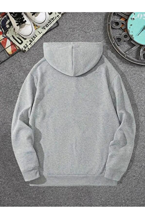 Erkek el yazılı baskılı kapüşonlu sweatshirt