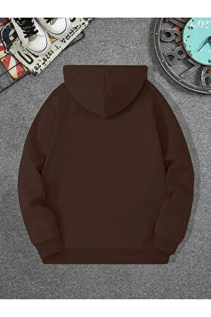 Erkek el yazılı baskılı kapüşonlu sweatshirt