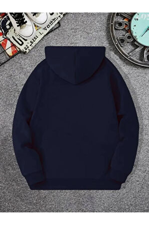Erkek el yazılı baskılı kapüşonlu sweatshirt