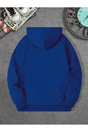 Erkek el yazılı baskılı kapüşonlu sweatshirt