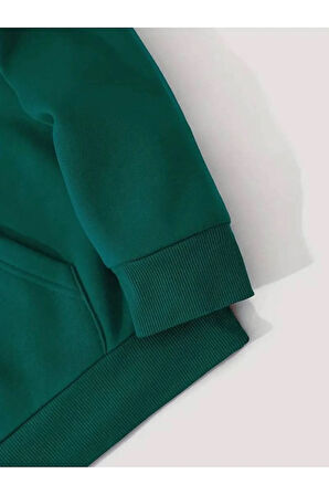 Erkek el yazılı baskılı kapüşonlu sweatshirt