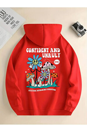 Baskılı Kapüşonlu Sweatshirt