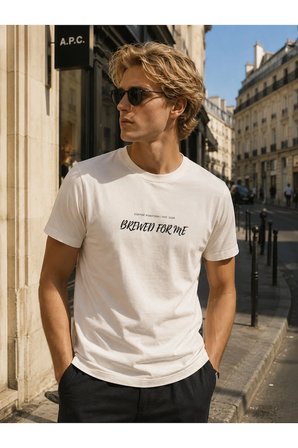 brewed for me tasarım %100 pamuk unisex basic tişört