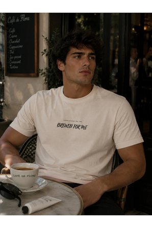 brewed for me tasarım %100 pamuk unisex basic tişört