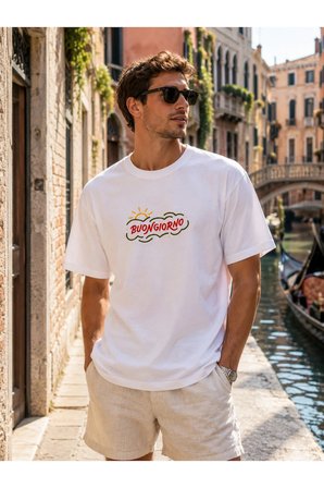 buongiorno tasarım %100 pamuk unisex basic tişört