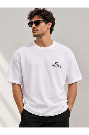 coffee tasarım %100 pamuk unisex basic tişört