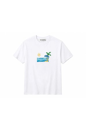 deniz kum güneş tasarım %100 pamuk unisex basic tişört