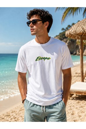 escape tasarım %100 pamuk unisex basic tişört