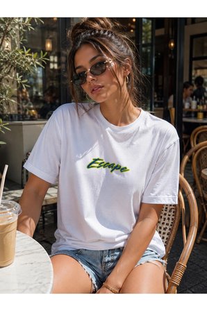 escape tasarım %100 pamuk unisex basic tişört