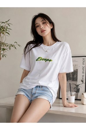 escape tasarım %100 pamuk unisex basic tişört