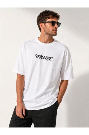 explorer tasarım %100 pamuk unisex basic tişört