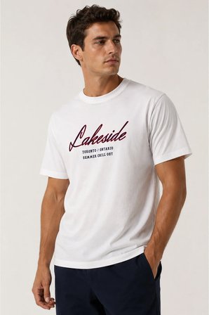 lakeside tasarım %100 pamuk unisex basic tişört