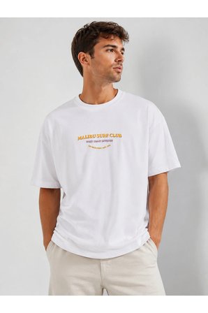 malibu surf club tasarım %100 pamuk unisex basic tişört