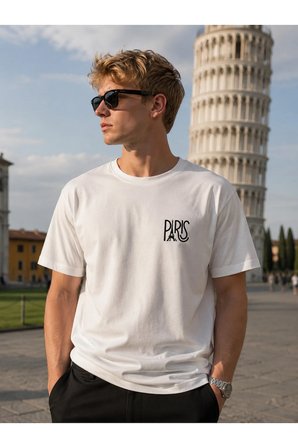 paris tasarım %100 pamuk unisex basic tişört